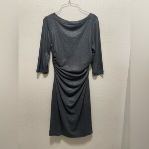 Kay Unger Charcoal Long Sleeve Dress